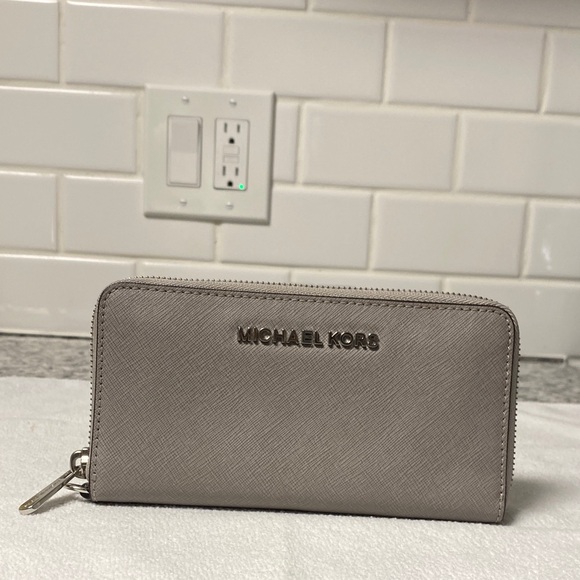 Michael Kors Gray  Zip-Around Wallet - Picture 1 of 10